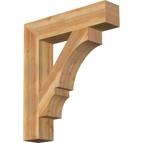 Ekena Millwork Balboa Block Rough Sawn Bracket, Western Red Cedar, 6"W x 30"D x 34"H BKT06X30X34BOA05RWR - main